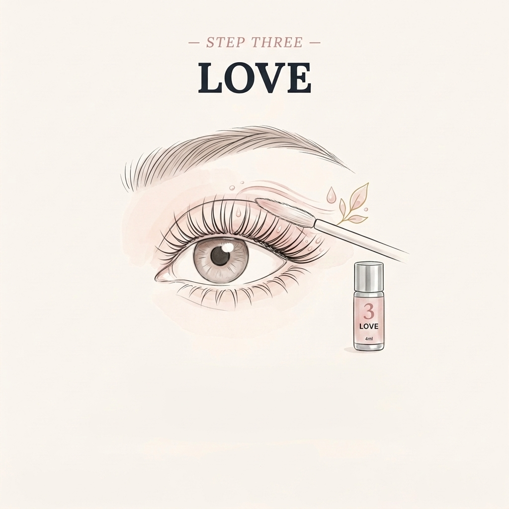 Step Three — LOVE: conditioning finish for soft lashes