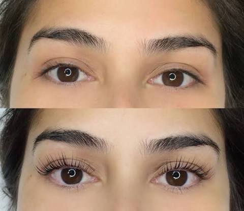 Straight lashes — Day 1 vs Day 21