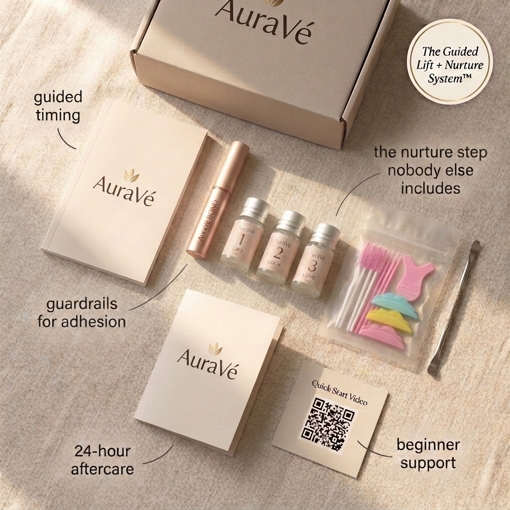AuraVe Lift and Love Kit contents flat-lay